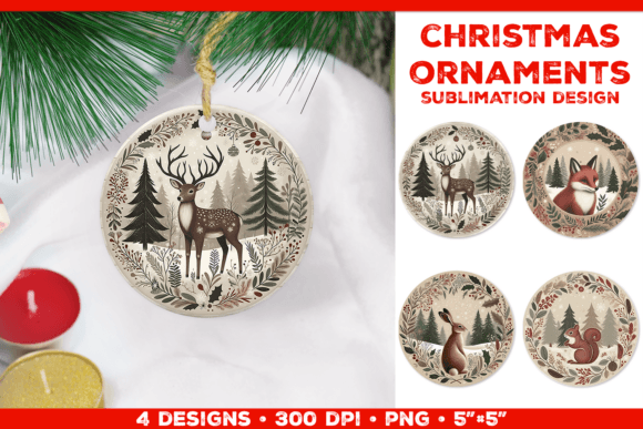 Download Cozy Woodland Animals Christmas Ornament - Anima Collection