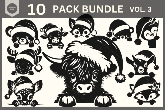 Download Santa Animals SVG Clipart Silhouette PNG - Anima Collection