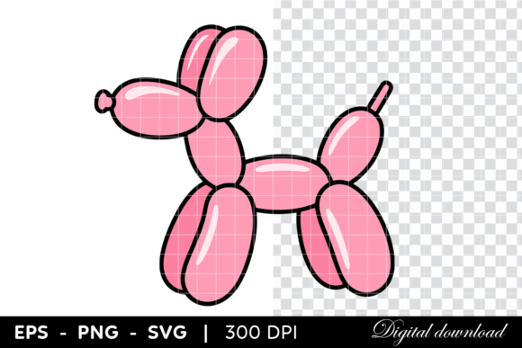 Download Pink Balloon Dog Animal Illustration - Anima Collection
