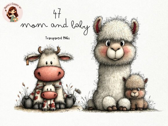 Download Mom Baby Animals Clipart PNG Set - Anima Collection