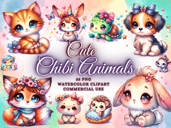 Download Cute Chibi Animals Clipart - Animals PNG - Anima Collection