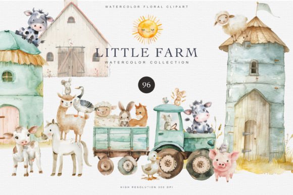 Download Nursery Little Farm Animal Clipart Set - Anima Collection