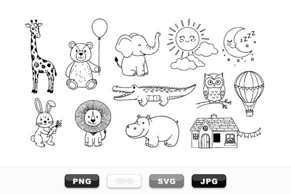 Download Cute Safari Animal Clipart Set - Anima Collection