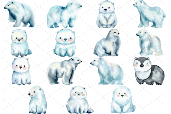 Download 15 Watercolor Arctic Animals Bundle - Anima Collection