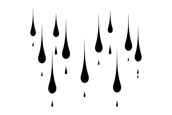 Download Rain Drops Silhouette Clipart on a White - Rain drops Collection