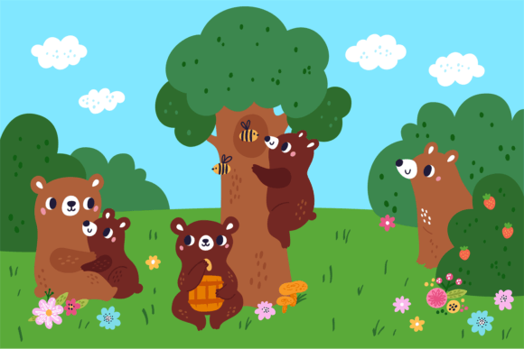 Download Cartoon Brown Bear in Forest. Wild Anima - Anima Collection