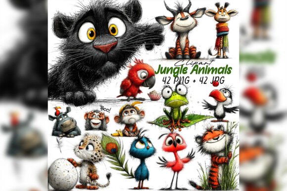 Download Whimsical Baby Jungle Animals Clipart - Anima Collection
