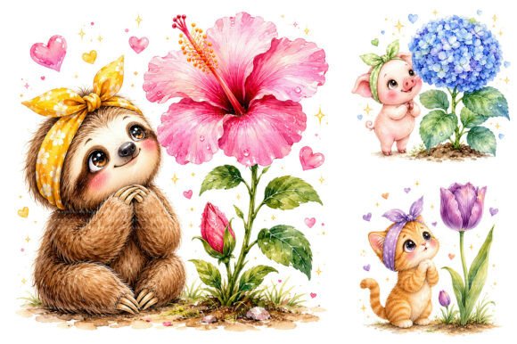 Download 30 Watercolor Baby Animal Clipart Bundle - Anima Collection