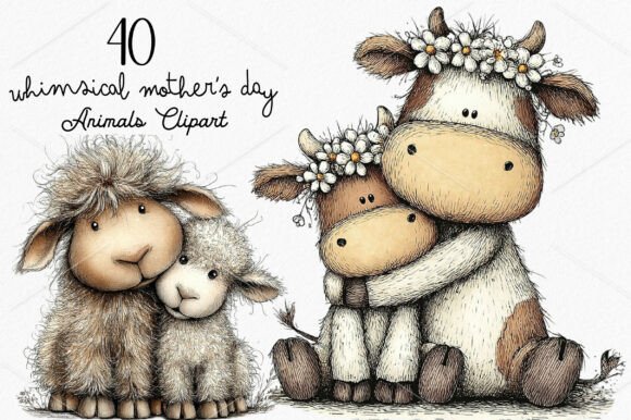 Download Whimsical Mother's Day Animals Clipart - Anima Collection