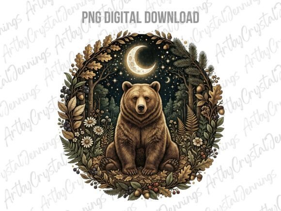 Download Celestial Moon Bear Forest Animal PNG - Anima Collection