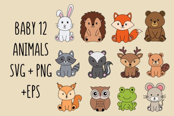 Download Woodland Animals Svg Colored Clipart - Anima Collection