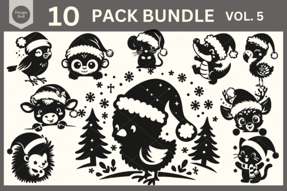 Download Santa Animals SVG Clipart Silhouette PNG - Anima Collection