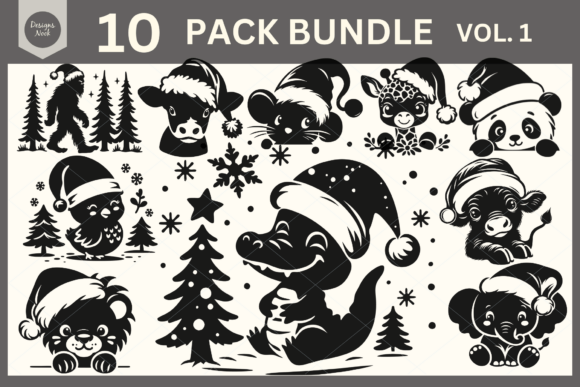 Download Santa Animals SVG Clipart Silhouette PNG - Anima Collection