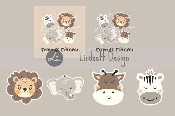 Download Set of Cute Safari Animals - Anima Collection