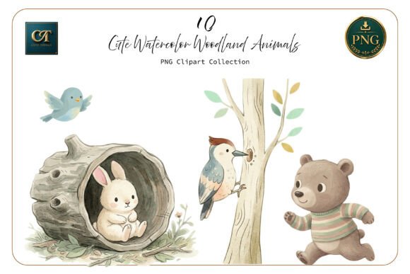 Download Cute Watercolor Woodland Animals Set - Anima Collection