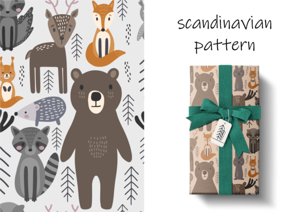 Download Scandinavian Animals Seamless Pattern - Premium Resources