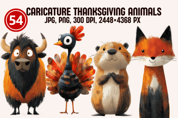 Download Caricature Thanksgiving Animals - Anima Collection