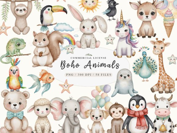 Download Cute Boho Woodland and Jungle Animals - Anima Collection