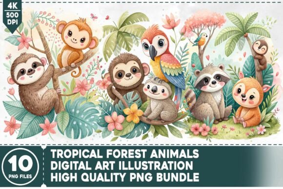 Download Tropical Forest Animals PNG Bundle - Anima Collection