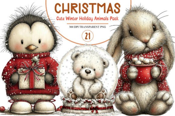 Download Christmas Cute Winter Holiday Animals Pa - Anima Collection