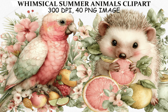 Download Whimsical Summer Animals Clipart Bundle - Anima Collection