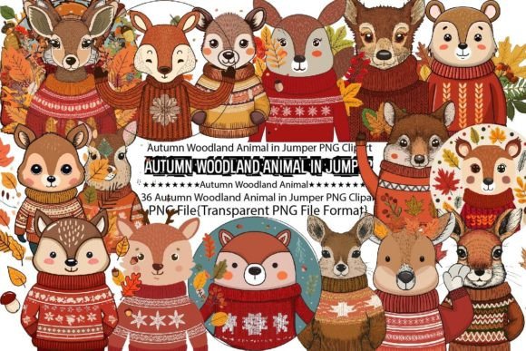 Download Autumn Woodland Animal in Jumper PNG - Anima Collection