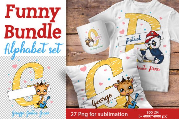 Download Monogram with Cute Animals. Sublimation - Anima Collection