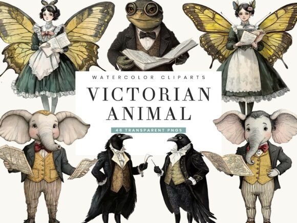 Download Victorian Whimsical Animal Clipart - Anima Collection