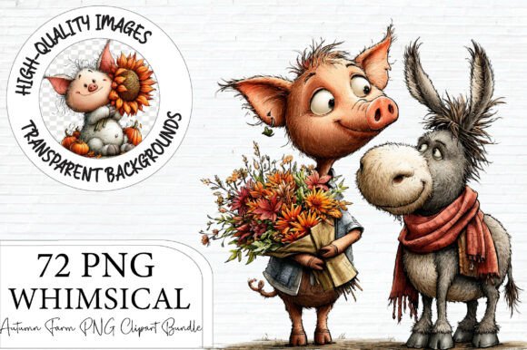 Download Whimsical Autumn Farm Animals Clipart - Anima Collection