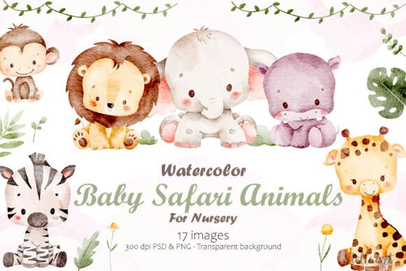 Download Watercolor Baby Safari Animals - Anima Collection