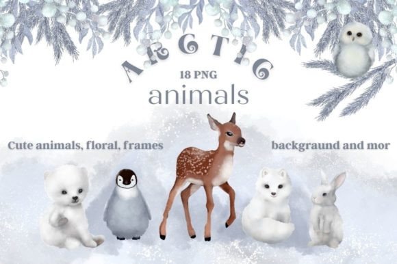 Download Watercolor Arctic Animals Baby Clipart - Anima Collection