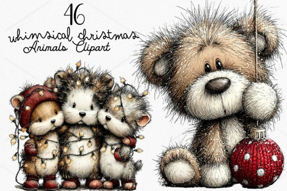Download Whimsical Christmas Animals Clipart - Anima Collection