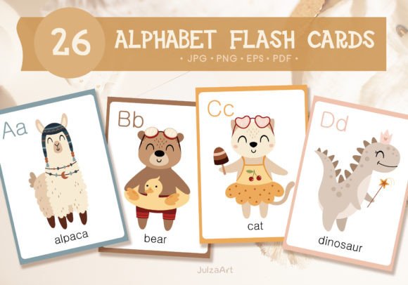 Download Printable Alphabet Animals Cards - Anima Collection