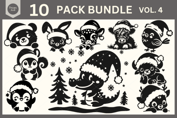 Download Santa Animals SVG Clipart Silhouette PNG - Anima Collection