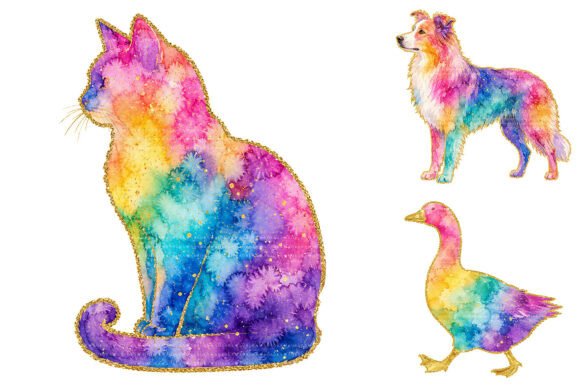 Download Watercolor Farm Rainbow Animal Clipart - Anima Collection