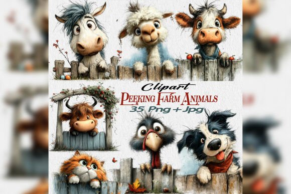 Download Spring Festival Peeking Farm Animals Png - Anima Collection