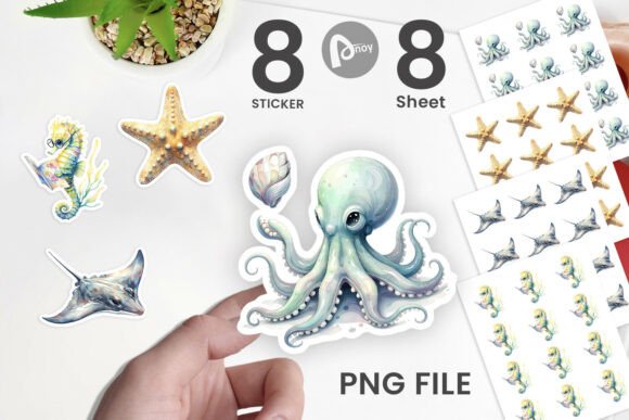 Download Boho Ocean Nursery Animal Sticker PNG - Anima Collection