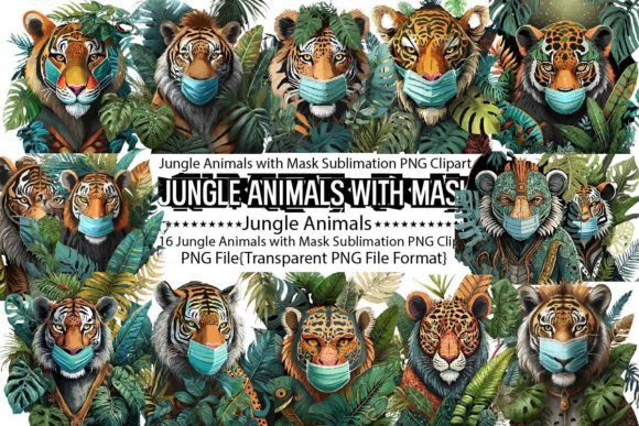 Download Jungle Animals with Mask Sublimation - Anima Collection