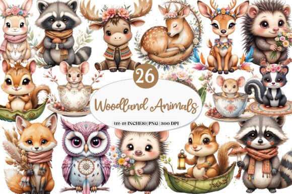 Download Boho Woodland Animals, Cute Animals Png - Anima Collection