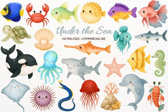 Download Undersea Nursery Sea Animals Clipart PNG - Anima Collection