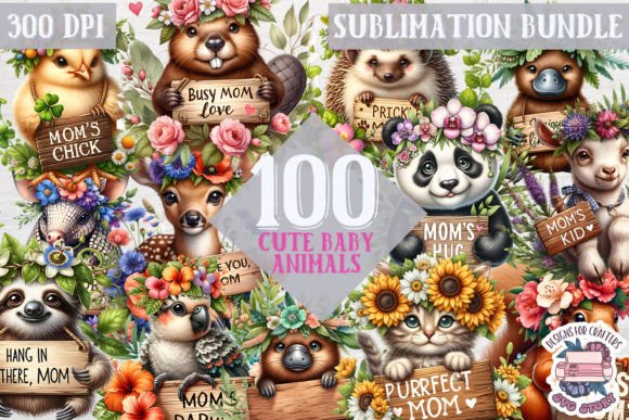 Download Cute Animals Sublimation Bundle 100 PNG - Anima Collection
