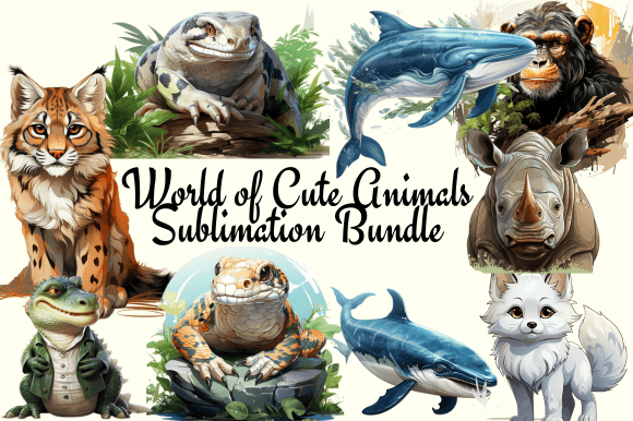 Download World of Cute Animals Sublimation Bundle - Anima Collection