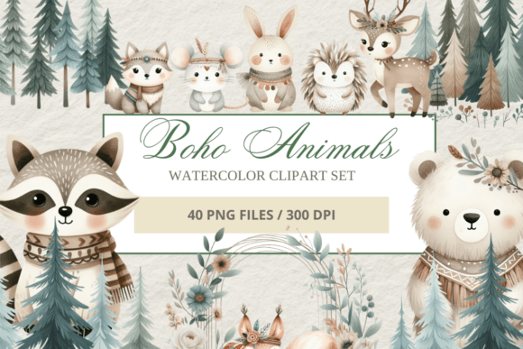 Download Watercolor Woodland Animals Clipart - Anima Collection
