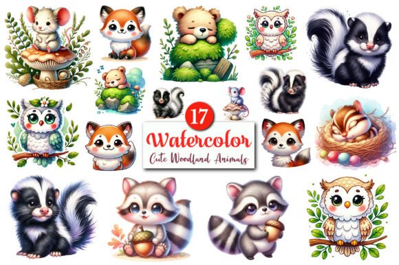 Download Cute Watercolor Woodland Animals Clipart - Anima Collection