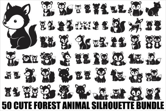 Download Cute Forest Animal Silhouette Bundle - Anima Collection