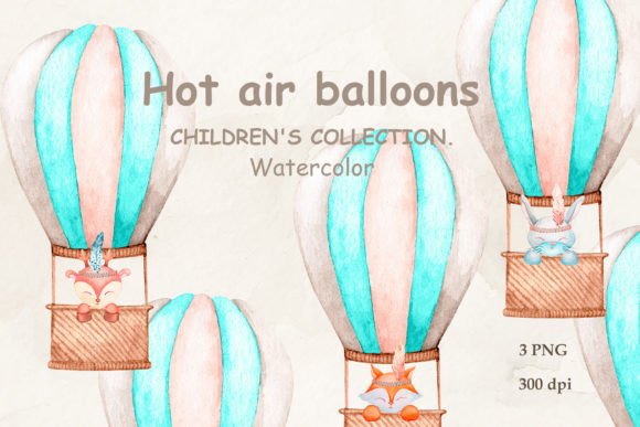 Download Balloons with Cute Animals Sublimation - Anima Collection