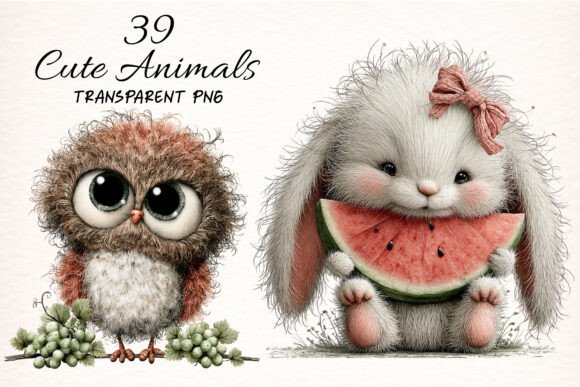 Download Whimsical Cute Animals Clipart Bundle - Anima Collection