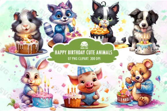 Download Happy Birthday Cute Animals Sublimation - Anima Collection