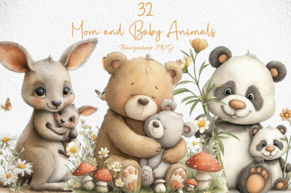 Download Mom and Baby Animals Clipart - Anima Collection