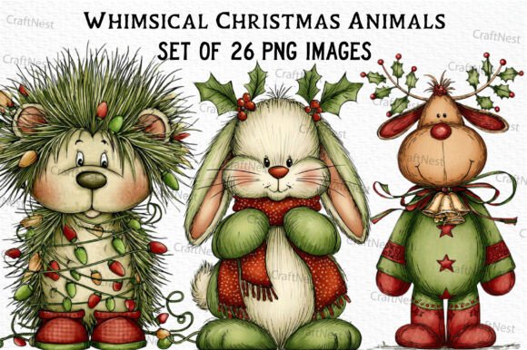 Download Whimsical Christmas Animals Clipart - Anima Collection